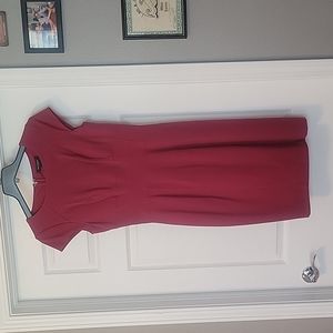 NWT White House Black Market Burgandy Sheath Dress Size 4